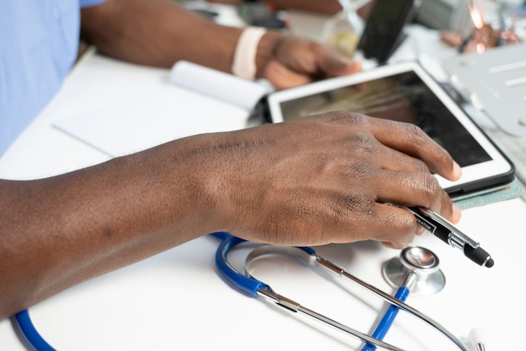 Healthcare technology representing machine translation use in NHS services